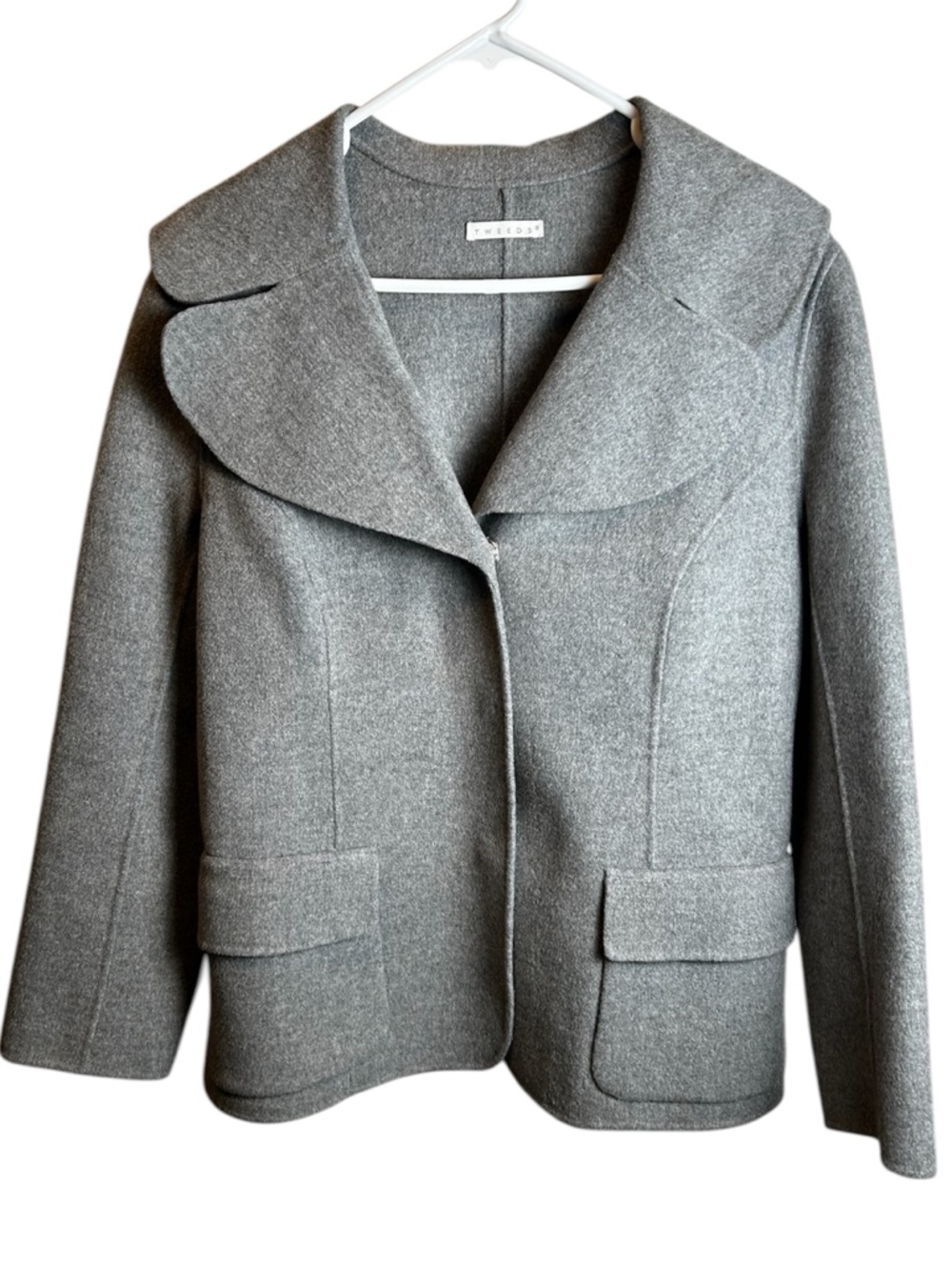 Vintage Tweeds 80% Wool Gray Short Jacket Size Large